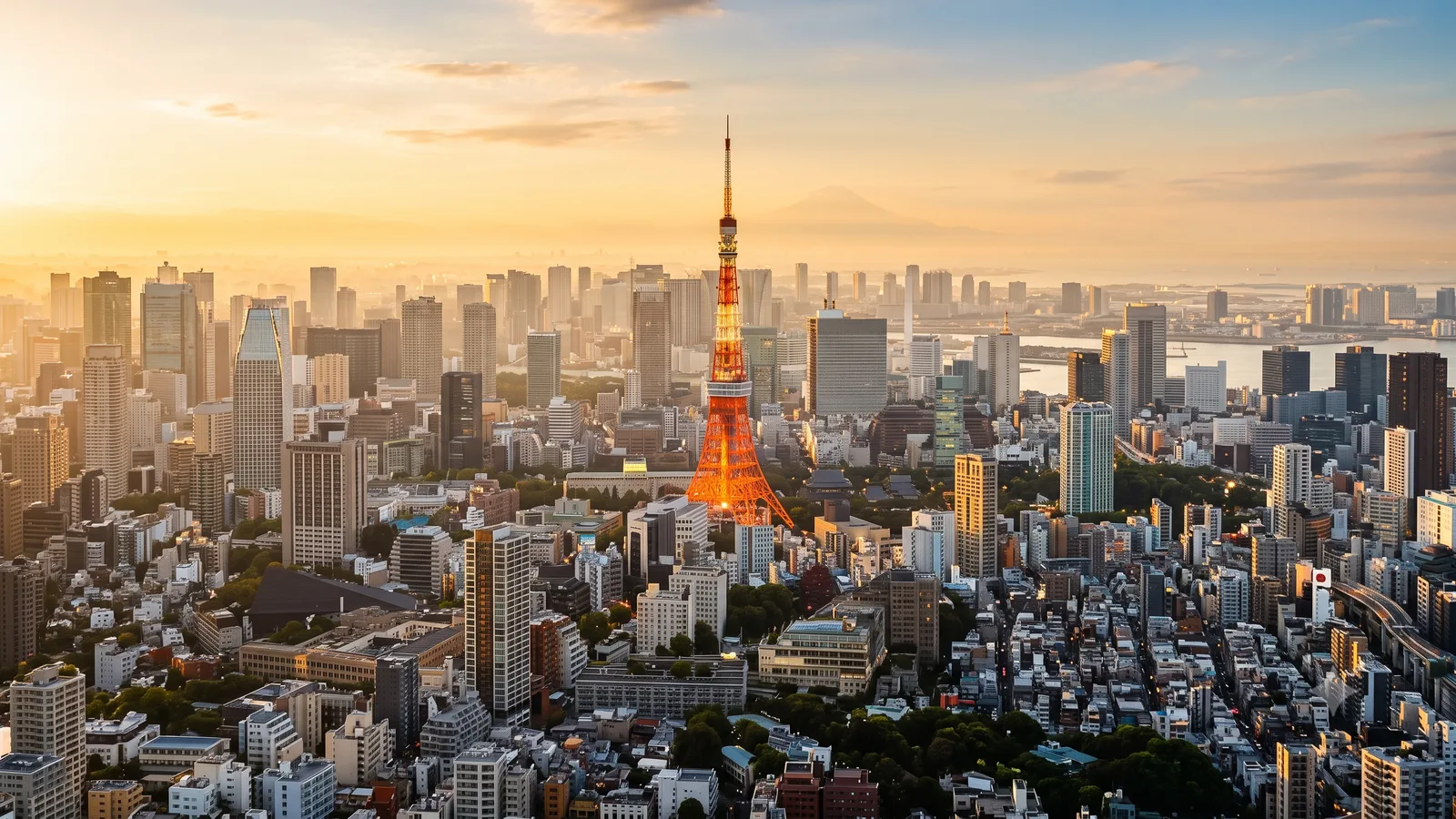 The Tokyo Bay area at dusk
